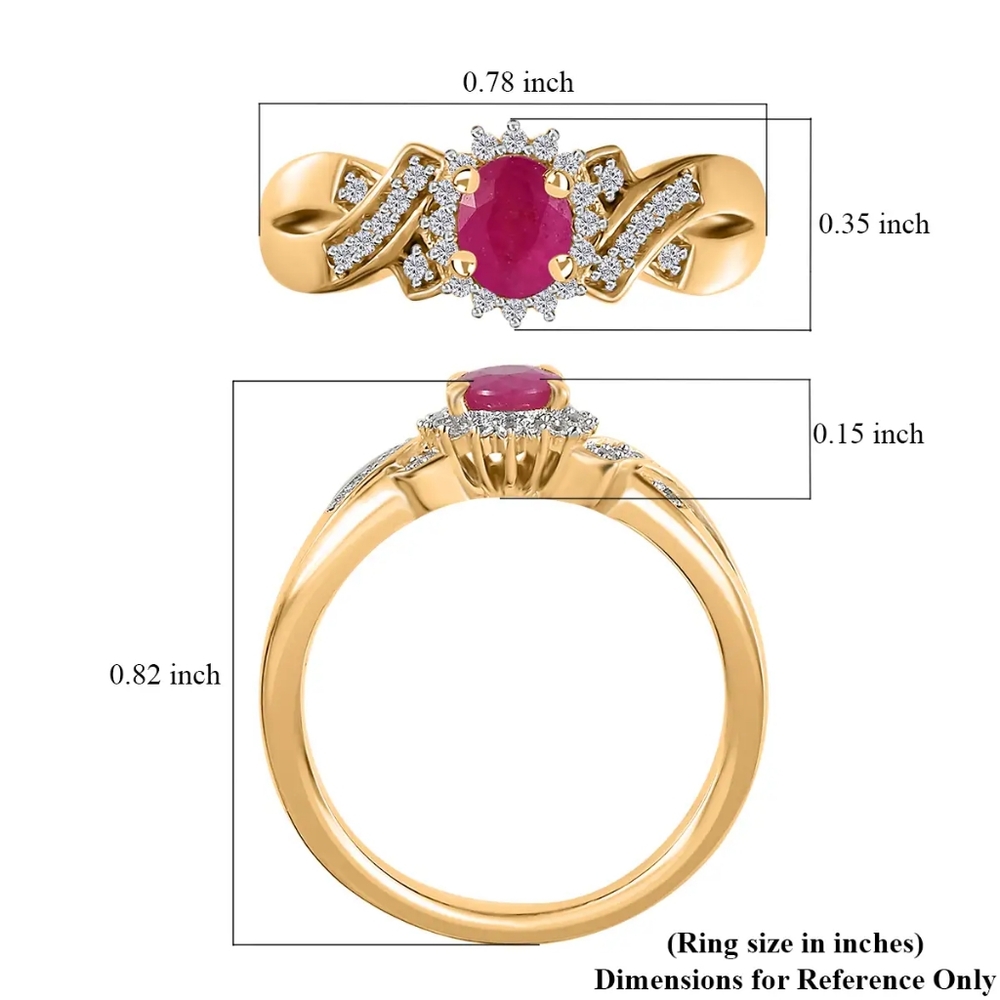 Genuine Montepuez Ruby and White Zircon Ring - Picture 6 of 6